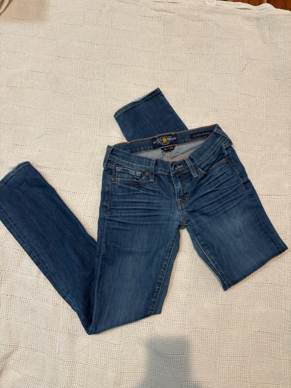 Lucky Brand Charlie Straight Jeans Size 0/25 Dark Wash